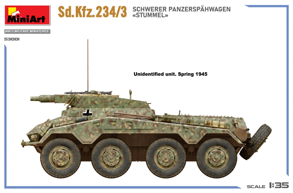 MiniArt 53001 Sd.Kfz.234/3 SCHWERER PANZERSPAHWAGEN STUMMEL 1/35 – zdjęcie 15