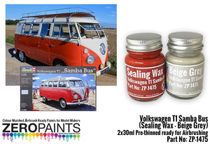 Peinture d&amp;#39;étanchéité Zero Paints ZP-1475-1 pour Volkswagen T1 Samba Bus - Gris 2 x 30 ml
