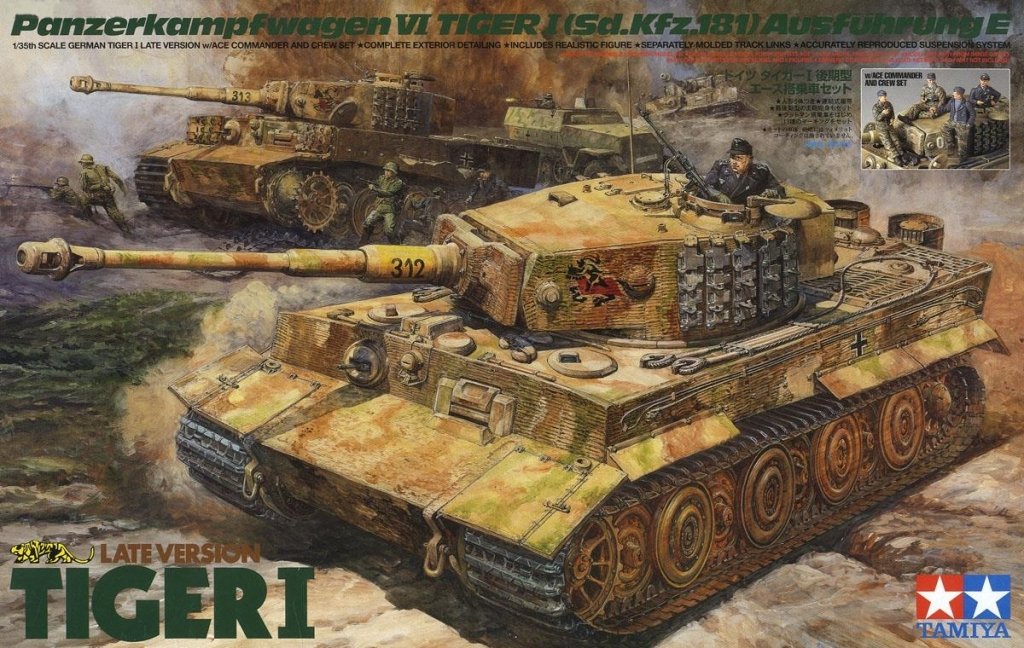 Tamiya 25401 Tiger I allemand, version tardive, avec commandant et équipage d&amp;#39;élite