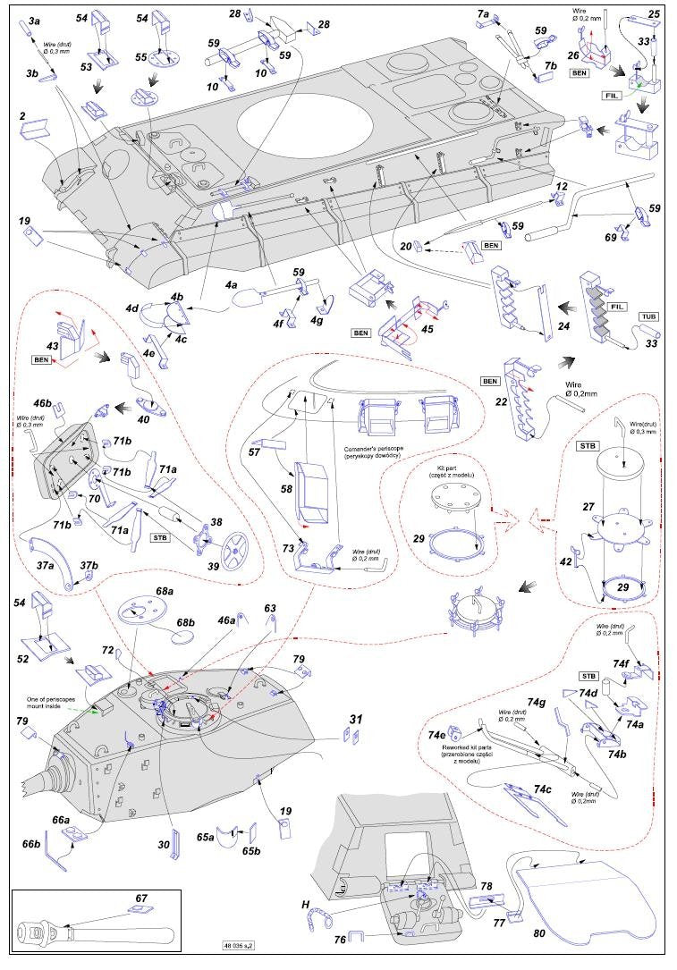 Aber 48035 Pz.Kpfw.VI, Ausf.B TIGER II avec tourelle Tamiya 1/48 production – imagen 7