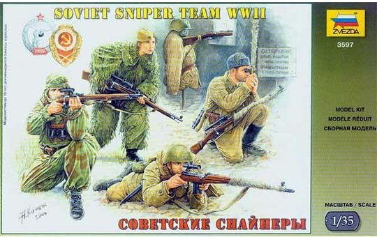 Zvezda 3597 Équipe de tireurs d'élite soviétique Seconde Guerre mondiale (1/35)
