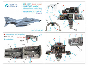 Quinta Studio QDS-48387 F-4E (première version) avec aile à lamelles, intérieur imprimé en 3D et coloré sur papier décalcomanie (Meng) (Petite version) 1/48  – image 2