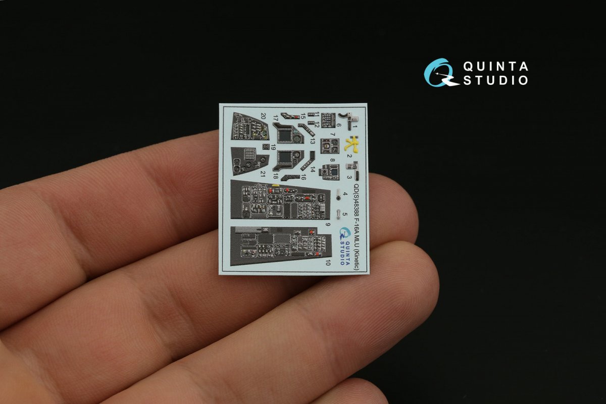 Intérieur imprimé en 3D et coloré sur papier décalcomanie Quinta Studio QDS-48388 F-16A MLU (Kinetic) (Petite version) 1/48 – immagine 5