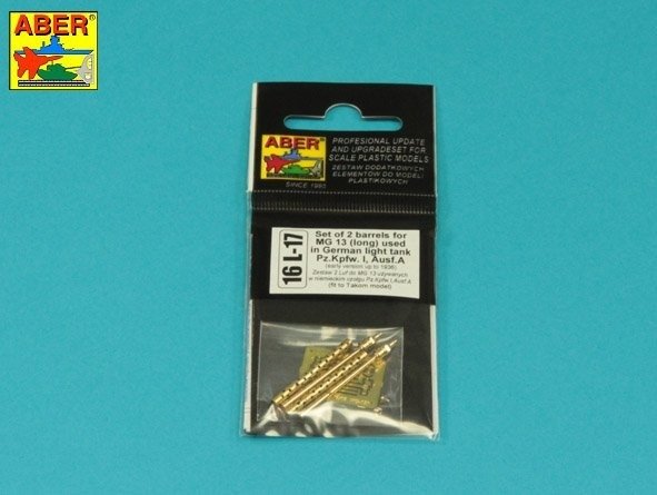 Aber 16L-17 Zestaw 2 luf do MG13 używanych w niemieckim czołgu Pz.Kpfw. I, Ausf.A wczesny do 1938r. / Set of 2 barrels for guns MG13 (long) used in German light tank Pz.Kpfw. I, Ausf.A early to 1938 1/16 – zdjęcie 7