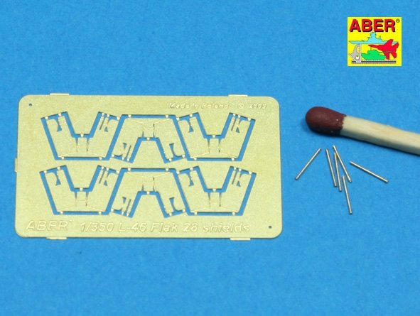 Aber 350L-46 Ensemble de 6 canons Flak 28 de 4 cm avec boucliers pour la marine allemande (1/350) – immagine 3