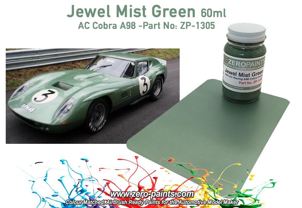 Peinture Zero Paints ZP-1305 AC Cobra Coupé A98 Le Mans 1964 Vert Brume 60 ml