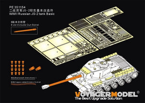 Maquette Voyager PE351154A (sans canon) Char russe JS-2 de base de la Seconde Guerre mondiale (pour TAMIYA 35289) 1/35