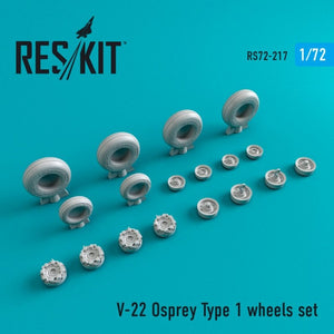 RESKIT RS72-0217 Jeu de roues V-22 Osprey Type 1 1/72