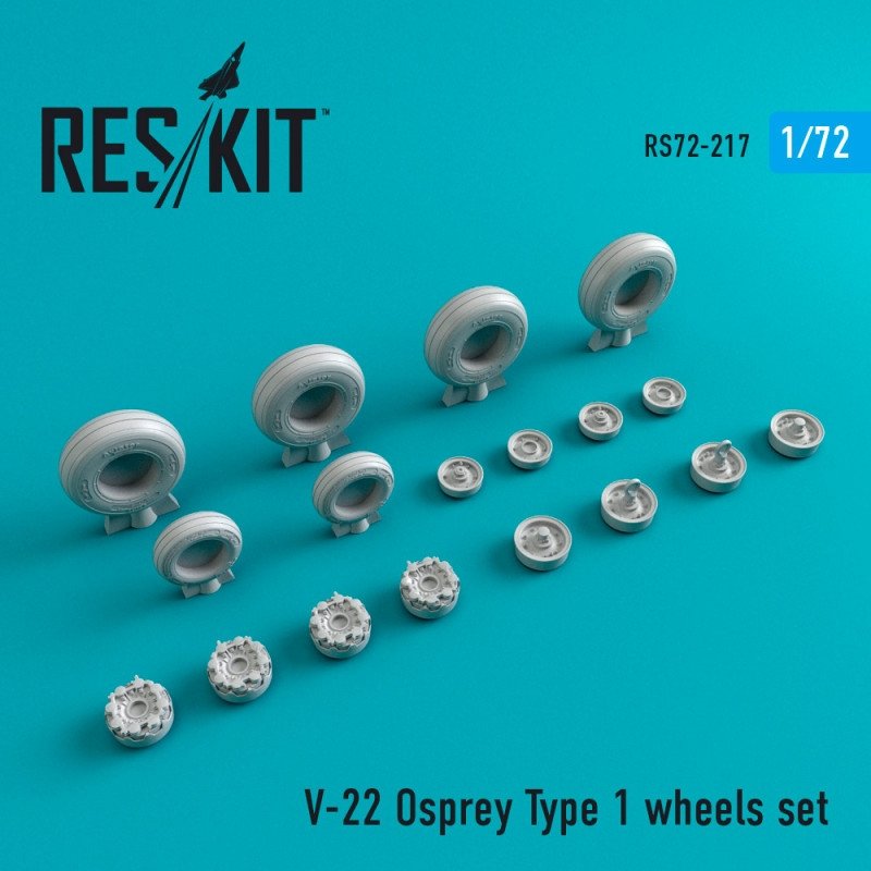 RESKIT RS72-0217 Jeu de roues V-22 Osprey Type 1 1/72