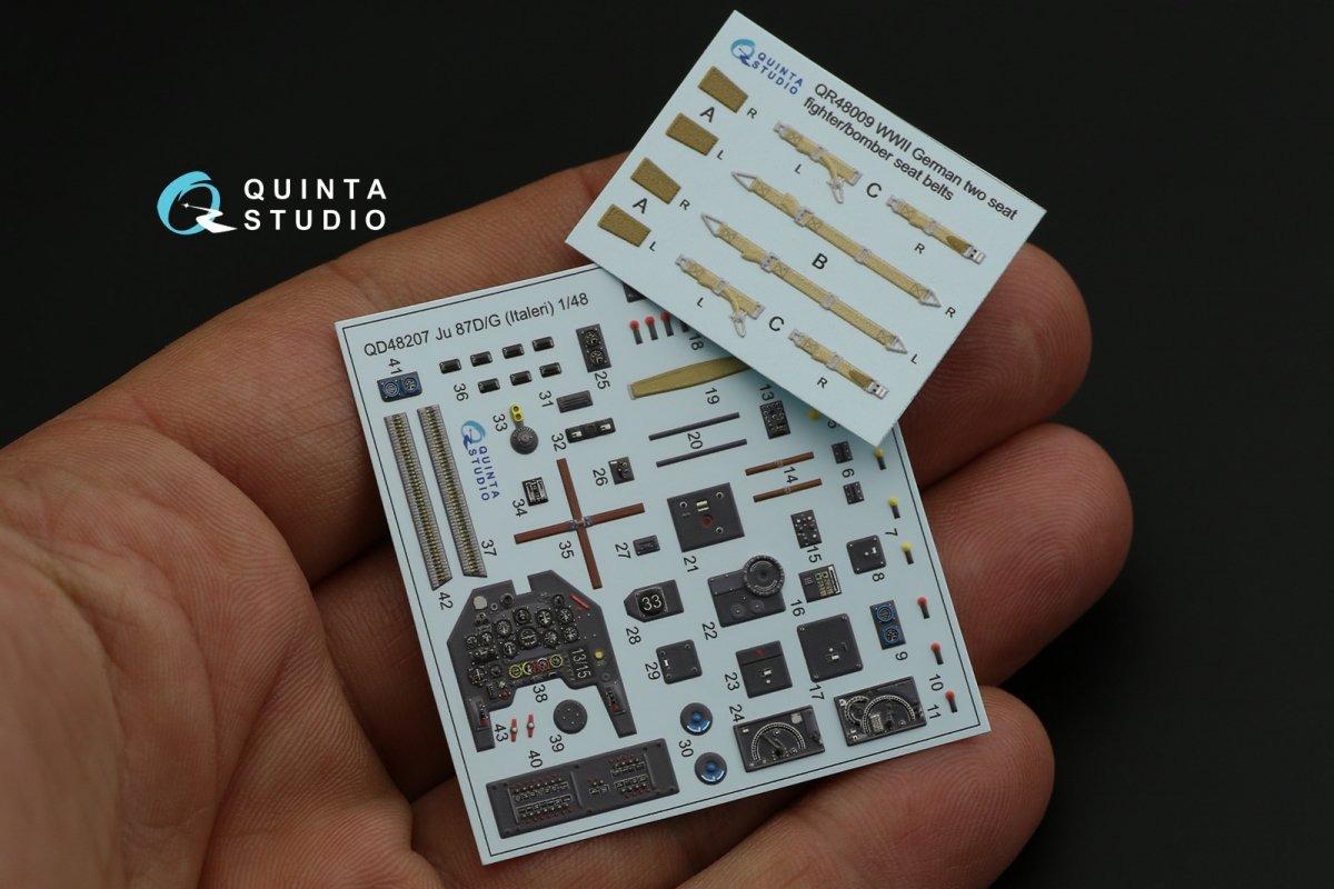Intérieur imprimé en 3D et coloré sur papier décalcomanie Quinta Studio QD48207 Ju 87D/G (Italeri) 1/48 – Bild 11