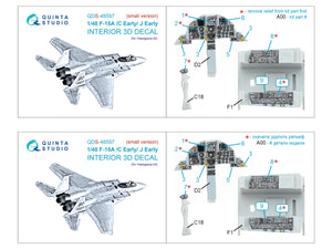 Intérieur imprimé en 3D et coloré sur papier décalcomanie pour F-15A/F-15C Early/F-15J Early (Hasegawa) (Petite version) au 1/48 – Bild 2