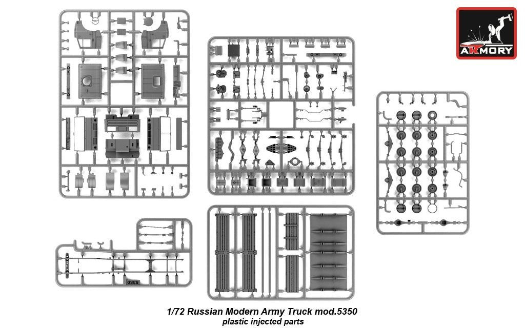 Armory Models 72407-R Camion cargo militaire russe moderne 6×6 mod.5350 1/72 – Bild 7