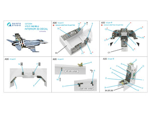 Intérieur imprimé en 3D et coloré sur papier décalcomanie (Revell) pour F-16A MLU (Quinta Studio QD72094), échelle 1/72 – imagen 12