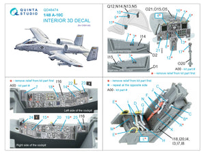 Intérieur coloré imprimé en 3D sur papier décalcomanie Quinta Studio QD48474 A-10C (GWH) 1/48 – immagine 7