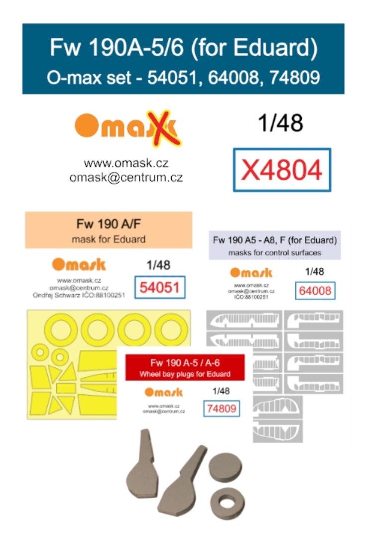 Kit Omask X4804 Fw 190A-5/6 O-max pour Eduard 1/48