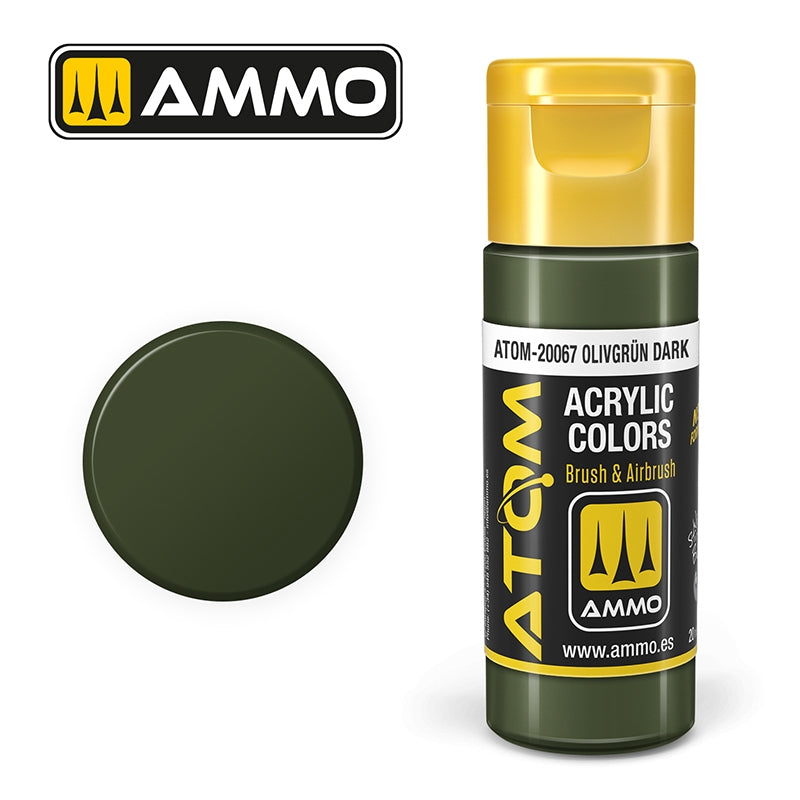 Munitions de Mig Jimenez 20067 ATOM COLOR Olivgrün Dark 20ml