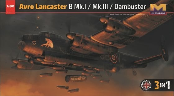 Maquette HK Models 01E012 Avro Lancaster B MkI/ B MkIII/ Dambuster 3 en 1 1/32