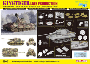 Dragon 6900 Kingtiger Production tardive avec chenilles à nouveau modèle s.Pz.Abt.506 Ardennes 1944 (1/35)