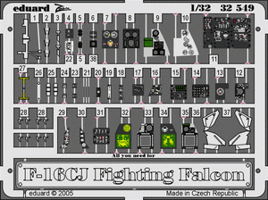 Intérieur du F-16CJ Eduard 32549 au 1/32 ACADEMY