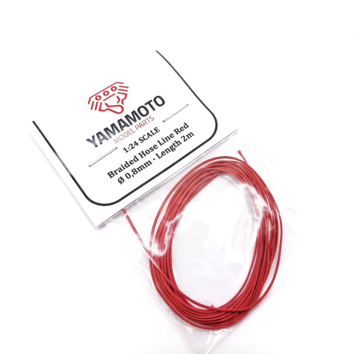 Tuyau tressé rouge Yamamoto YMPTUN92 0,8 mm 2 m 1/24 – image 2