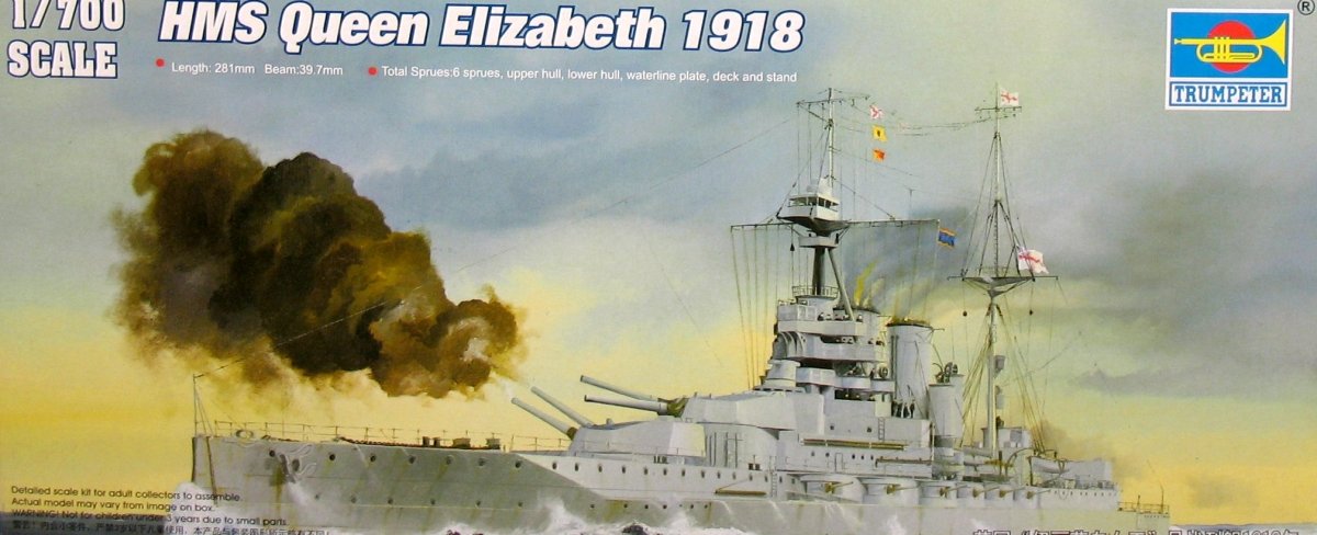 Trumpeter 05797 Cuirassé britannique HMS Queen Elizabeth (1918) 1/700