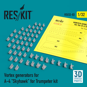 Générateurs de vortex RESKIT RSU32-0083 pour A-4 « SKYHAWK » (maquette Trumpeter, impression 3D, échelle 1/32)