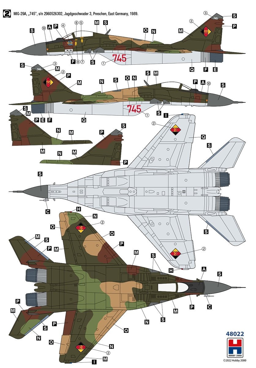 Hobby 2000 48022 MiG-29 Force aérienne allemande (ACADEMY + CARTOGRAF + MASQUE) 1/48 – image 5