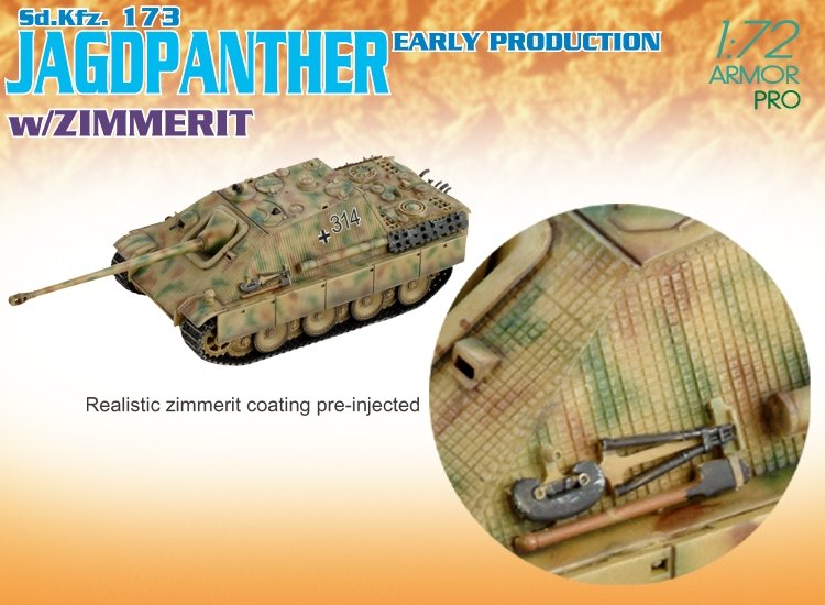 Dragon 7241 Sd.Kfz. 173 JAGDPANT. E.PROD.avec ZIMMERIT (1/72) – image 2