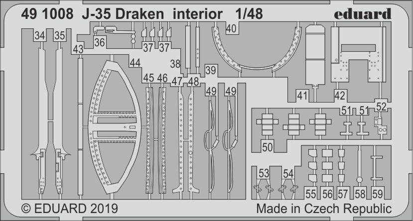 Eduard 491008 J-35 Draken intérieur HASEGAWA 1/48 – immagine 2