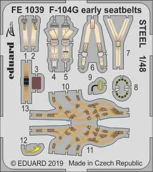Eduard FE1039 F-104G ceintures de sécurité initiales MAQUETTE EN ACIER 1/48 KINETIC