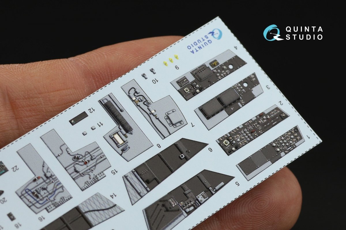 Quinta Studio QD48216 F/A-18D Late Intérieur imprimé en 3D et coloré sur papier décalcomanie avec pièces en résine (Kinetic) 1/48 – Bild 10