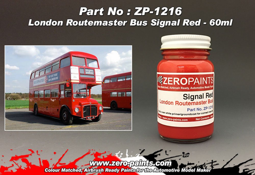 Peinture rouge pour bus Routemaster londonien Zero Paints ZP-1216, 60 ml
