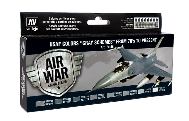 Vallejo 71156 : Peintures grises de l&amp;#39;USAF des années 70 à nos jours