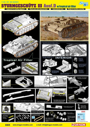 Dragon 6905 STURMGESCHUTZ III Ausf.D avec filtre à air tropical 1/35