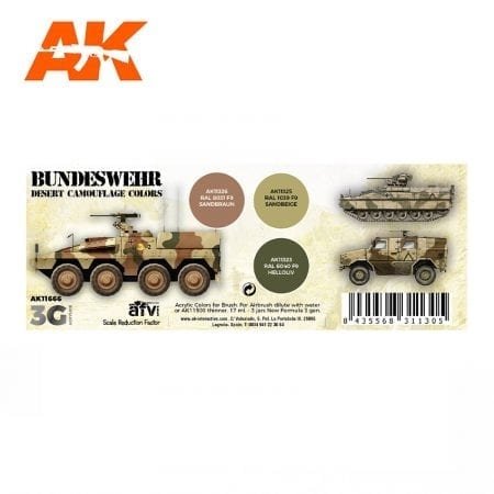 AK Interactive AK11666 3G Couleurs de camouflage désert Bundeswehr 3 x 17 ml – image 2