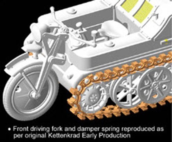 Dragon 6341 Sd.Kfz.2 Kettenkrad Early Production avec Infanteriekarren 1/35 – Bild 8