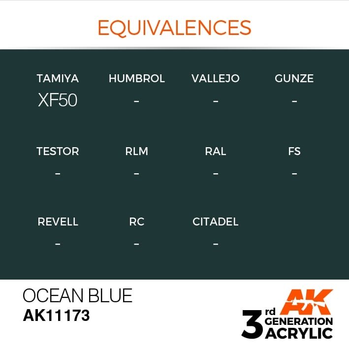 AK Interactive AK11173 OCEAN BLUE – STANDARD 17 ml  – imagen 3