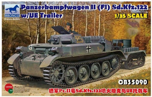 Bronco CB35090 Panzerkampfwagen II (Fl) Sd.Kfz. 122 avec remorque européenne