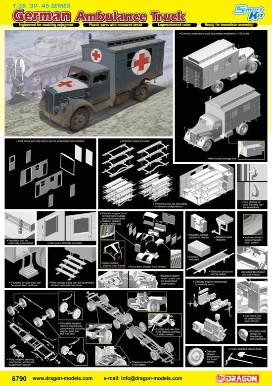 Camion ambulance allemand Dragon 6790 de la Seconde Guerre mondiale (1/35)