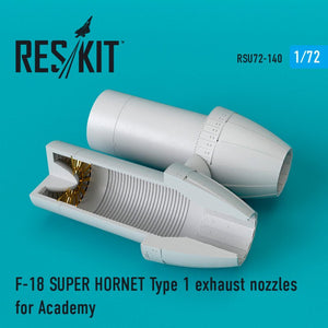 RESKIT RSU72-0140 Buses d&amp;#39;échappement de type 1 pour F-18 Super Hornet (maquette Academy 1/72)