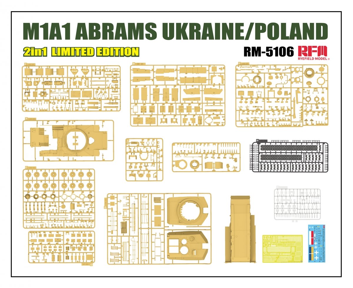Maquette Rye Field Model 5106 M1A1 Abrams Ukraine/Pologne - Édition limitée 2 en 1 au 1/35  – image 4