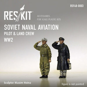 RESKIT RSF48-0003 Pilote et équipage au sol de l&amp;#39;aviation navale soviétique (Seconde Guerre mondiale) 1/48