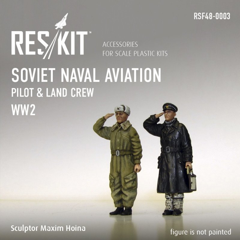 RESKIT RSF48-0003 Pilote et équipage au sol de l&amp;#39;aviation navale soviétique (Seconde Guerre mondiale) 1/48