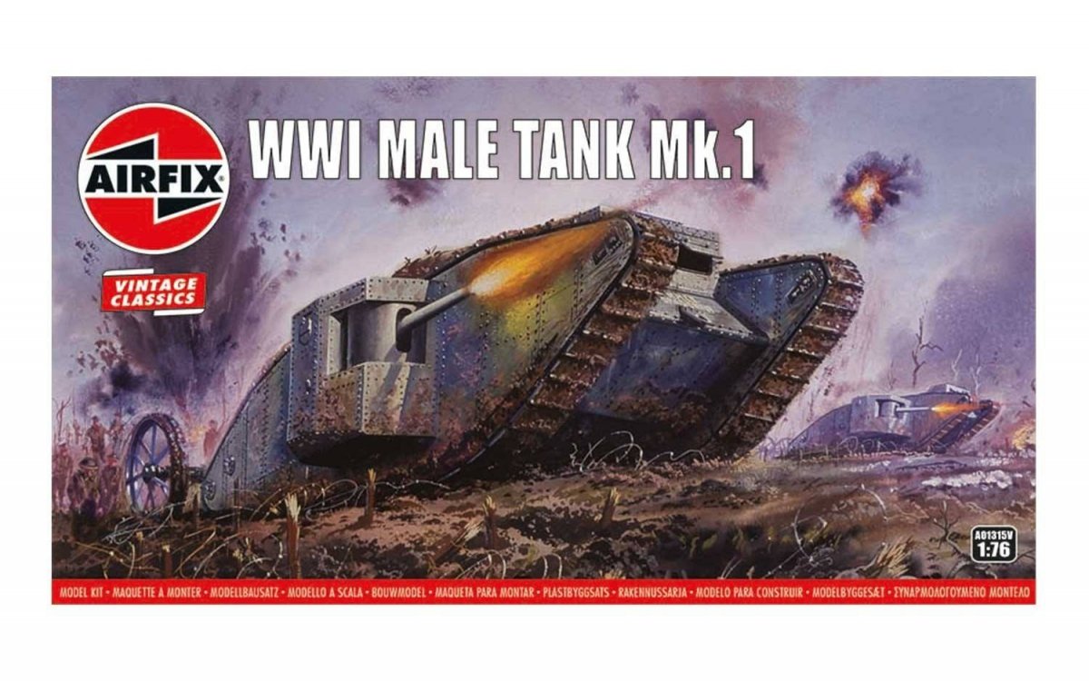 Airfix A01315V Vintage Classics - Maquette de char d&amp;#39;assaut Mk.I (Première Guerre mondiale) à l&amp;#39;échelle 1/76