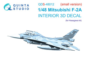 Intérieur coloré imprimé en 3D sur papier décalcomanie Quinta Studio QDS-48012 Mitsubishi F-2A (Hasegawa) (petite version) 1/48