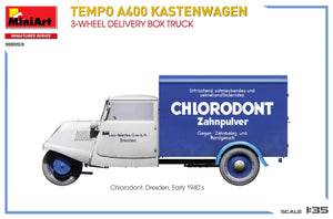 MiniArt 38053 TEMPO A400 KASTENWAGEN CAMION CAISSE DE LIVRAISON À 3 ROUES 1/35  – immagine 10