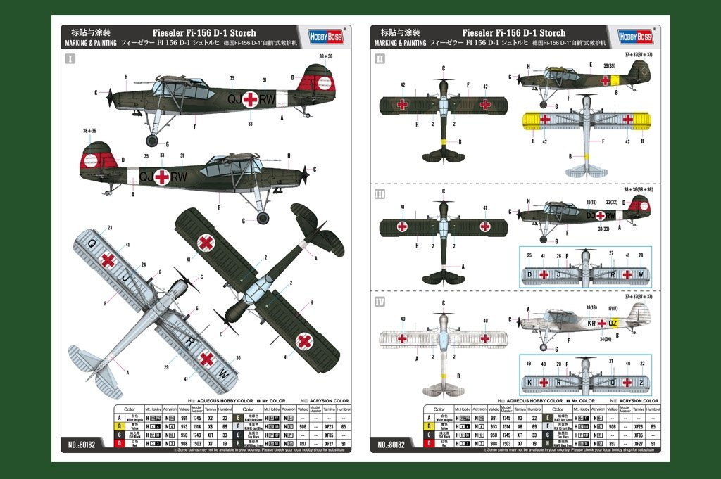 Hobby Boss 80182 Ambulance allemande Fi-156 D-1 « Cigogne blanche » 1/35 – imagen 5