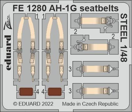 Ceintures de sécurité Eduard FE1280 AH-1G en acier, modèle Special Hobby 1/48