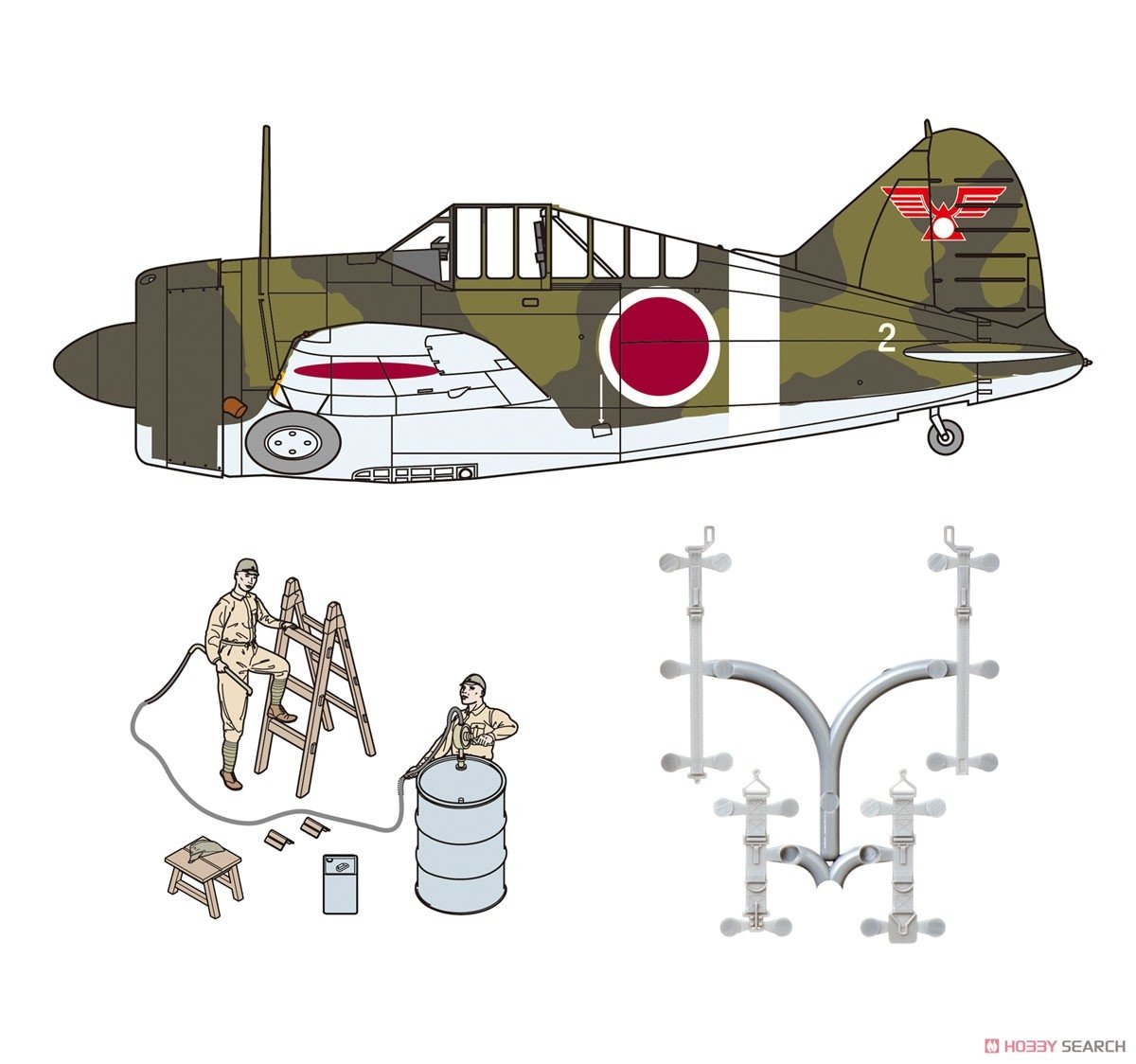 FineMolds 48994 B-339 Buffalo « Armée japonaise » avec personnel au sol et équipement 1/48 – imagen 10