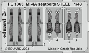 Ceintures de sécurité Eduard FE1363 Mi-4A STEEL TRUMPETER 1/48